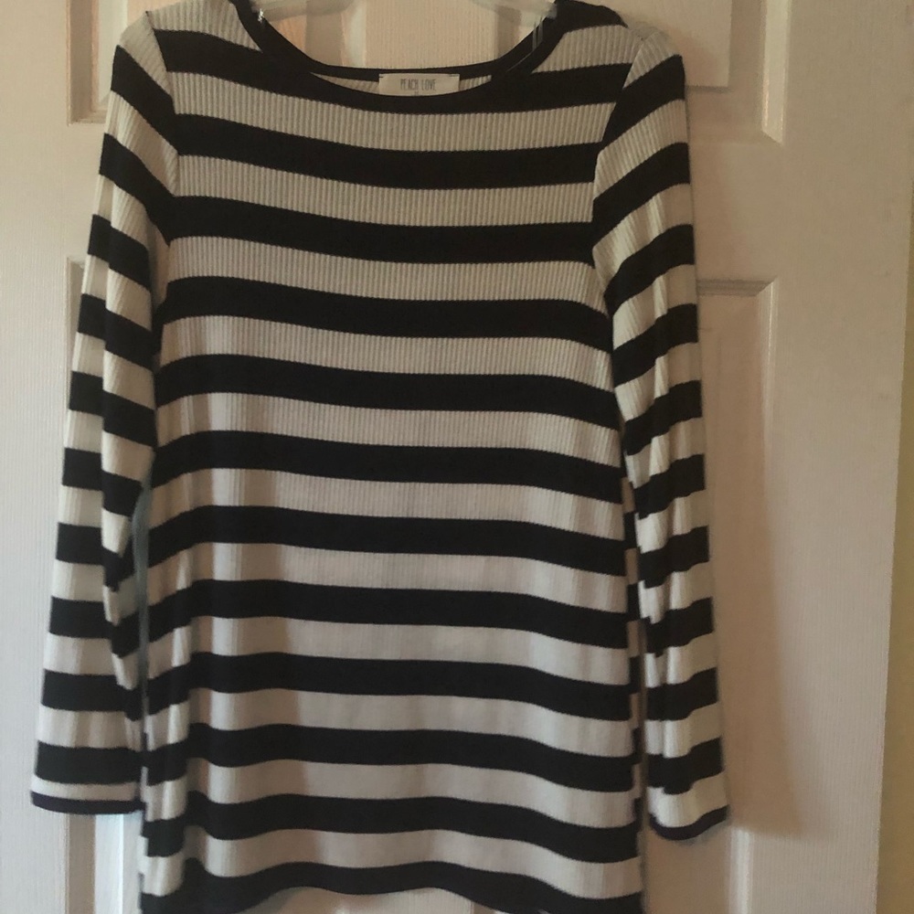 Womens striped open back sweater / shirt